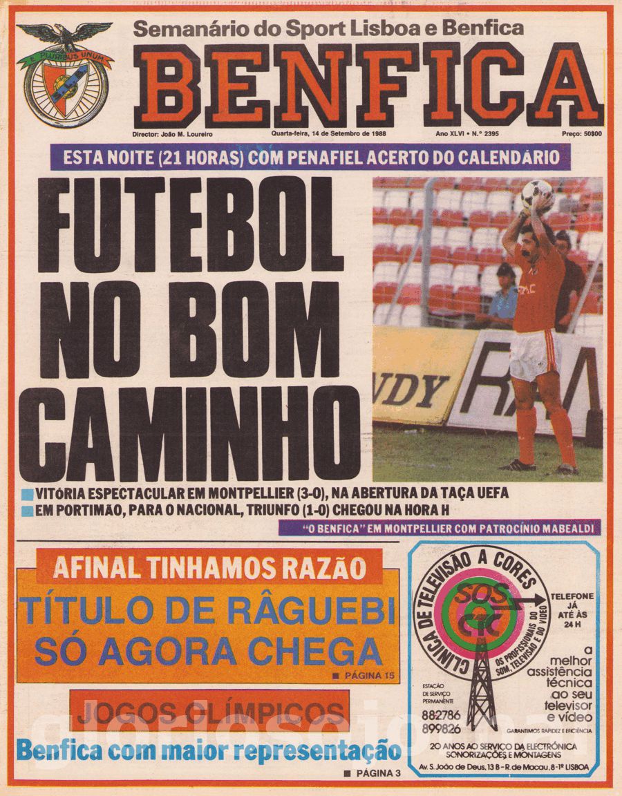 jornal o benfica 2395 1988-09-14